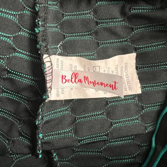 Bella Movement Green Striped Biker Shorts, S - Picture 4 of 4